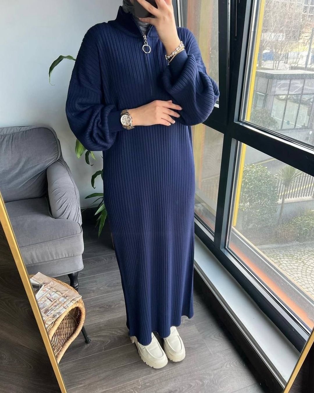 Zip long Bodycone Dress
