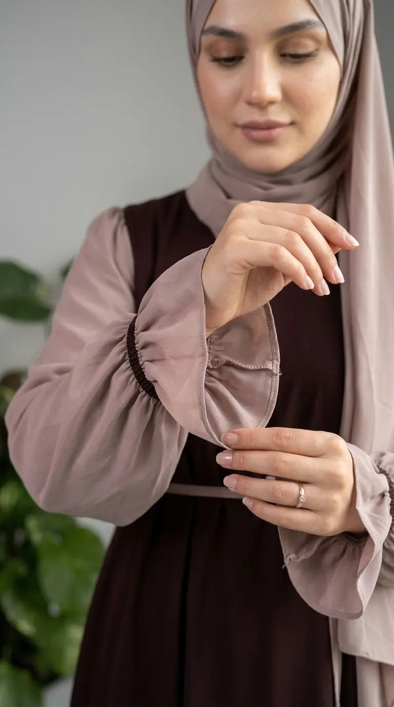 Collar Abaya with Belt and Stroller
