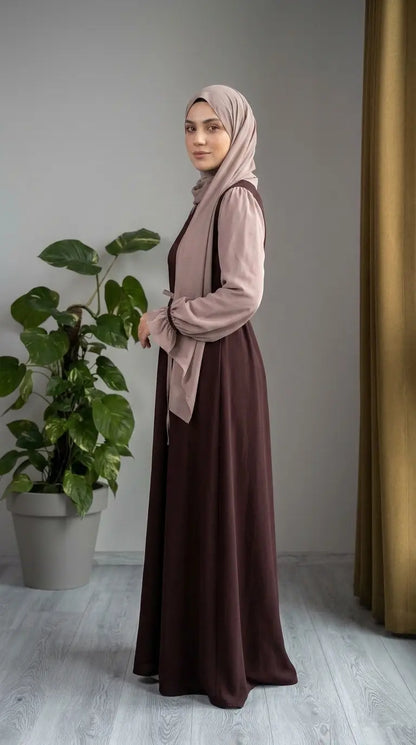 Collar Abaya with Belt and Stroller