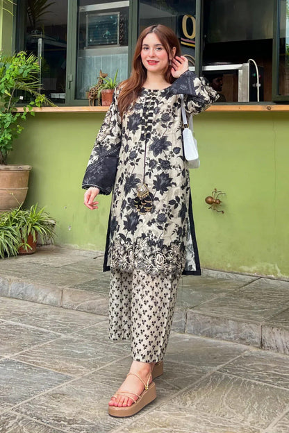 Noor-e-Bahar Lawn Cordset 3 Pcs