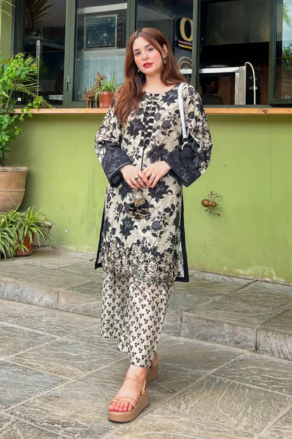 Noor-e-Bahar Lawn Cordset 3 Pcs