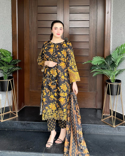 Noor-e-Bahar Lawn Cordset 3 Pcs