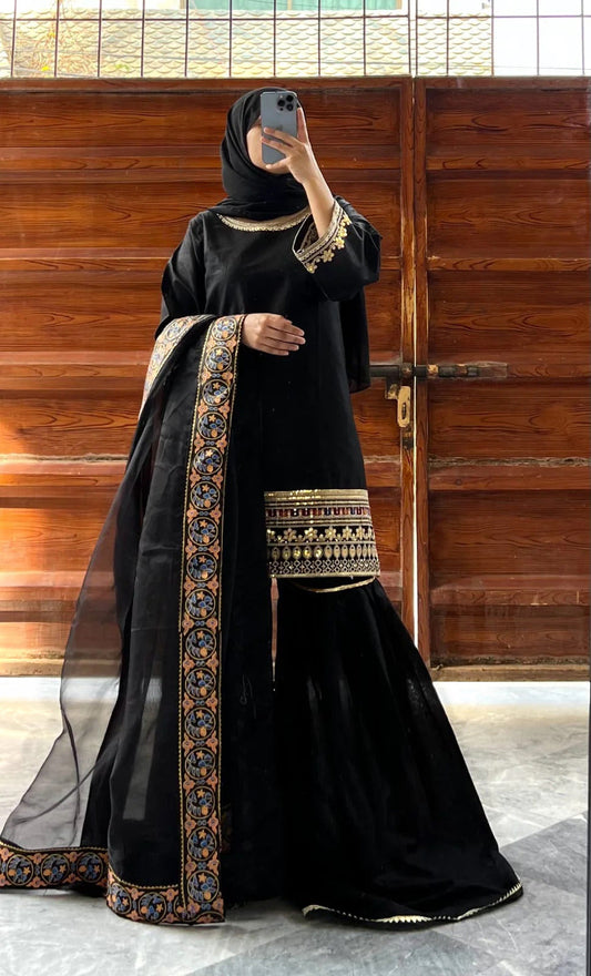 Andaaz Embroidered Sharara Set 3 Peice