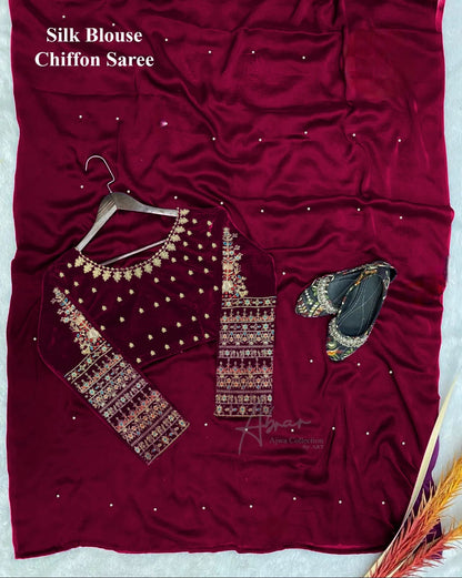 Safina Chiffon Embroidered Saree