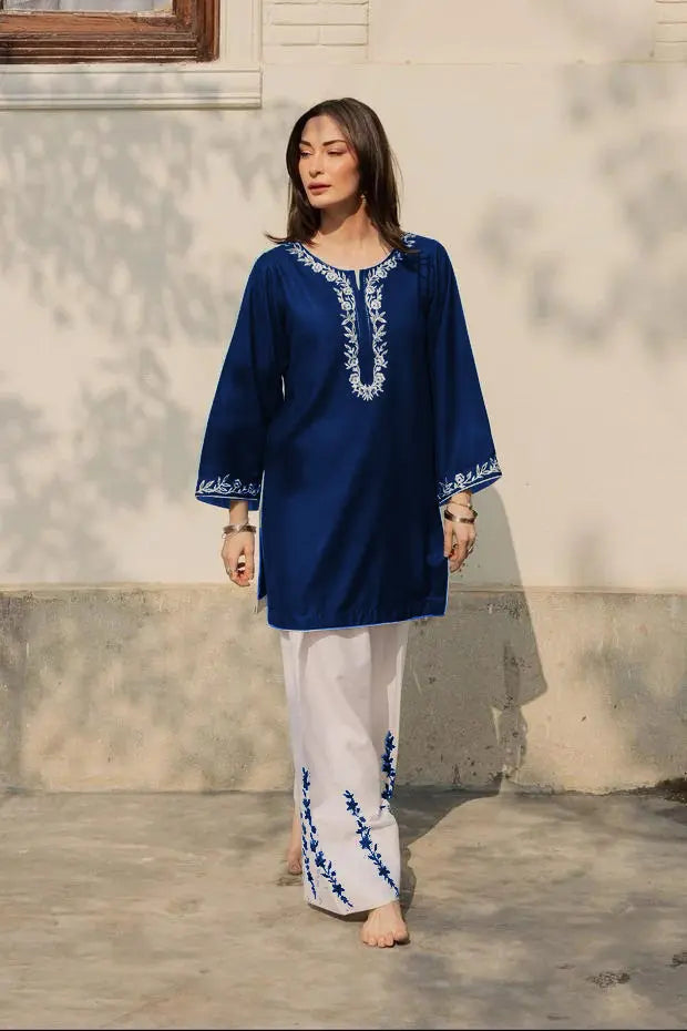Azure Embroidered 2 Peice