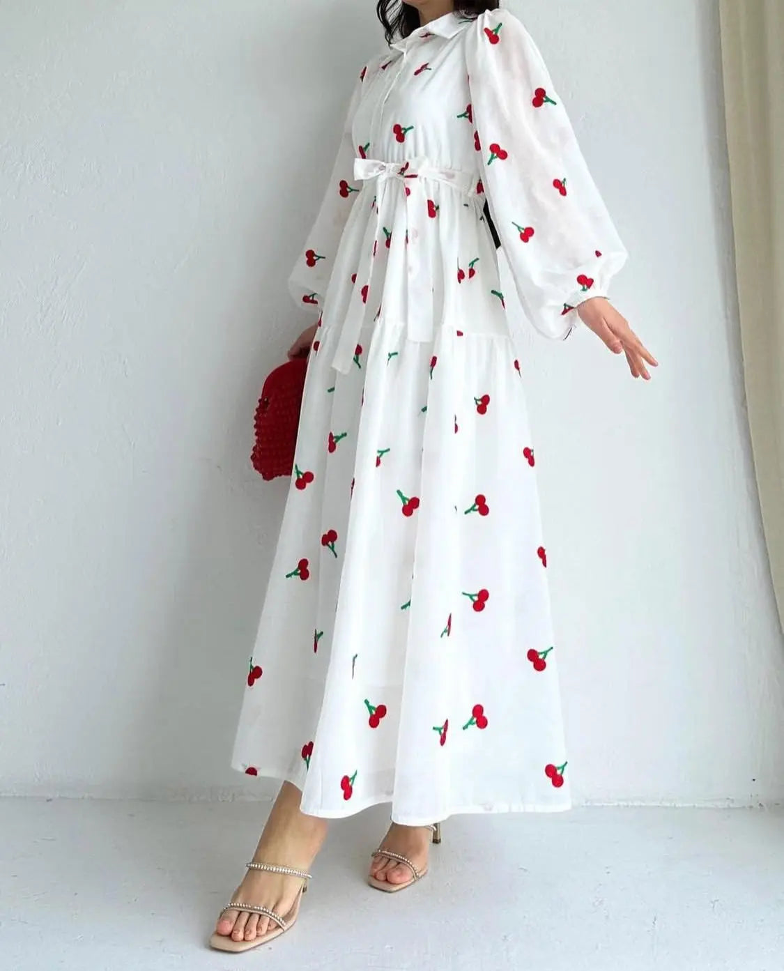Cherry Embroidered Maxi