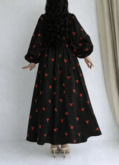 Cherry Embroidered Maxi