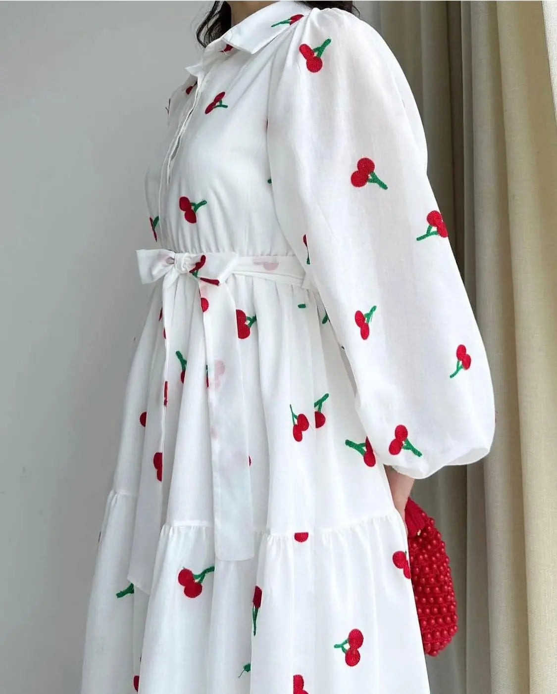 Cherry Embroidered Maxi
