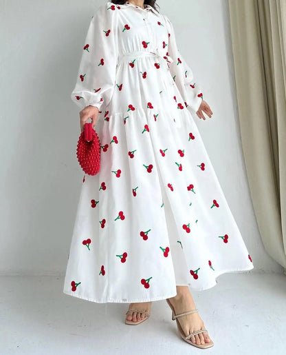 Cherry Embroidered Maxi