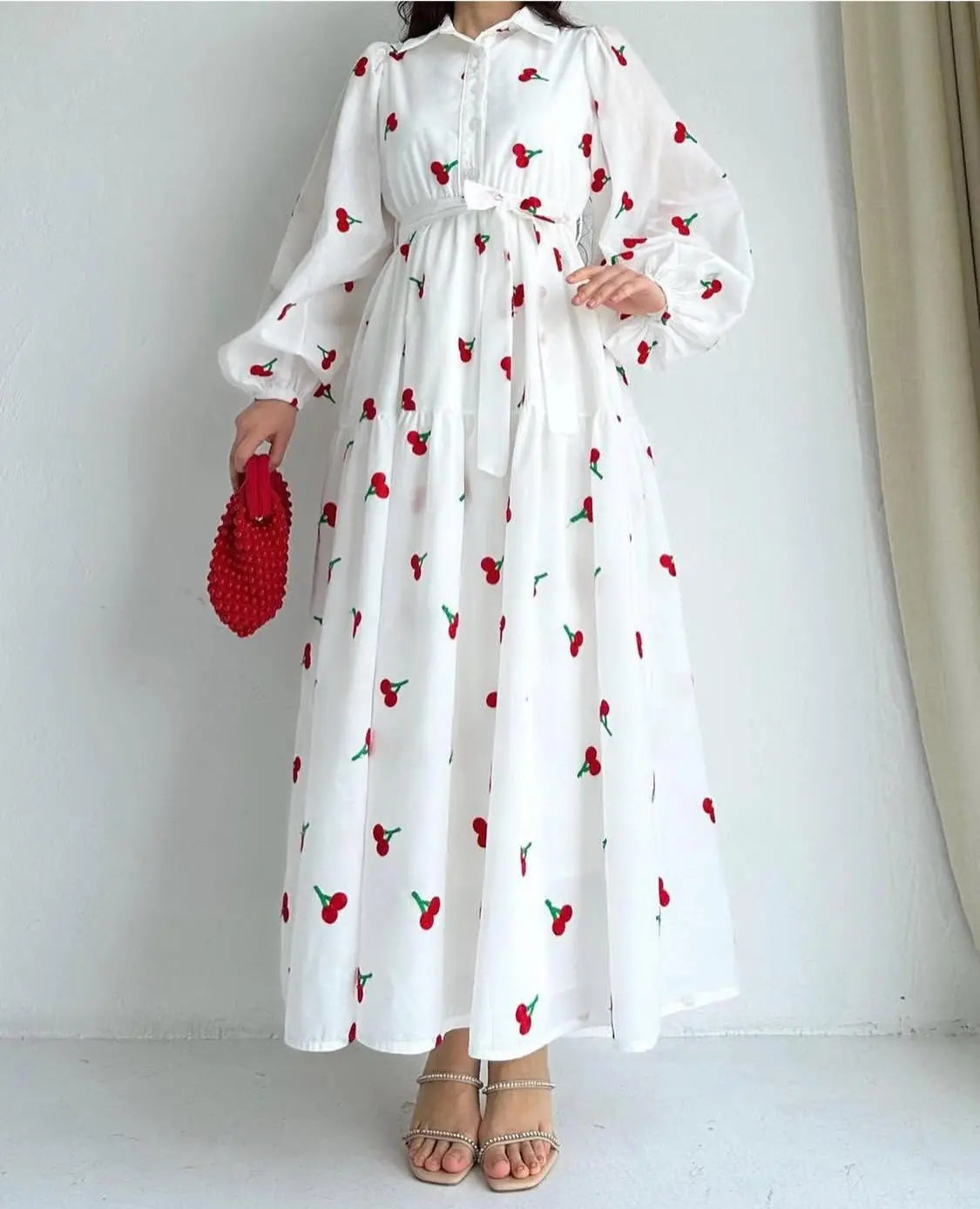 Cherry Embroidered Maxi