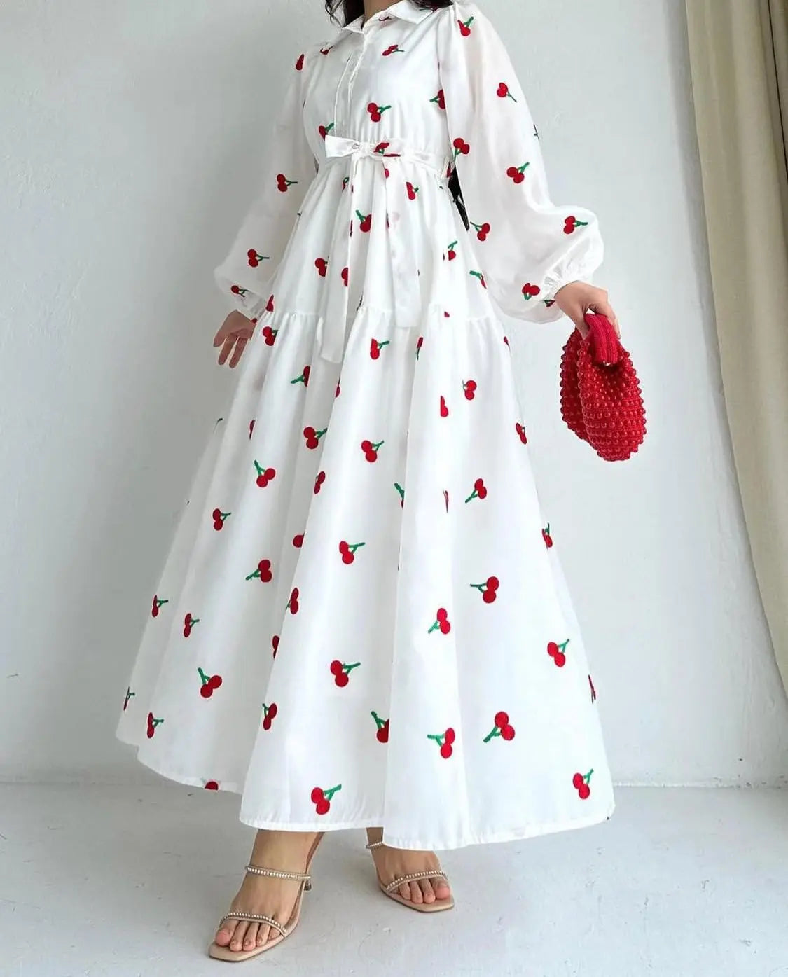 Cherry Embroidered Maxi
