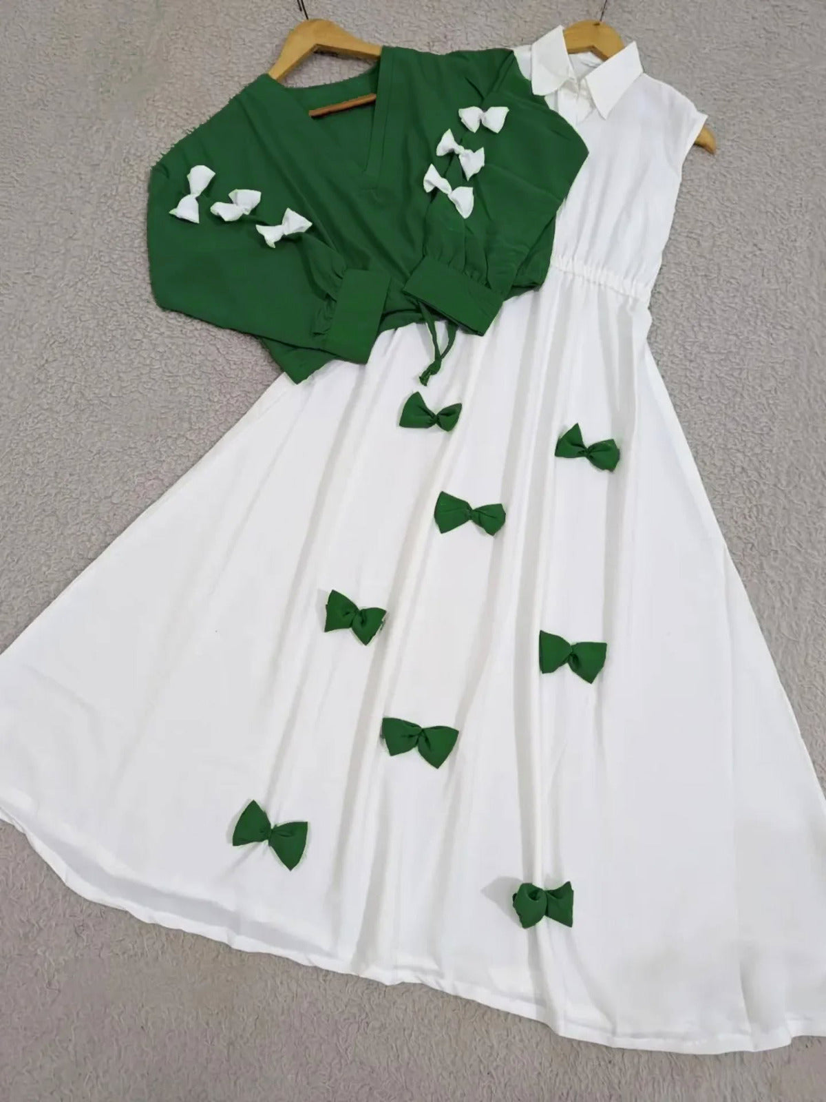Western Style Bow Frock With Top 2 Peice